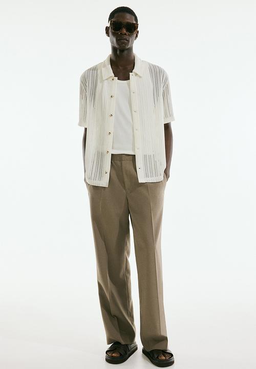 H&M - Regular fit crochet-look shirt - cream