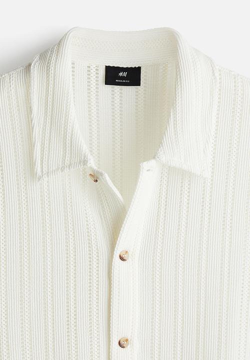 H&M - Regular fit crochet-look shirt - cream