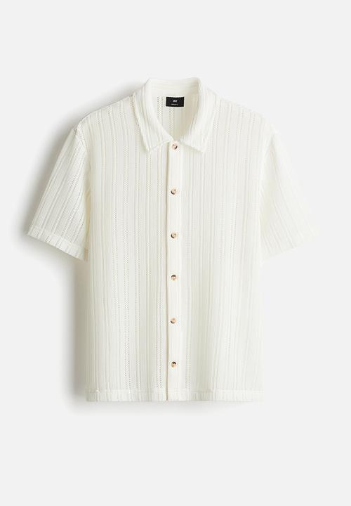 H&M - Regular fit crochet-look shirt - cream