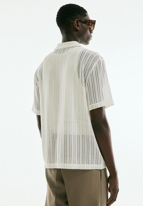 H&M - Regular fit crochet-look shirt - cream