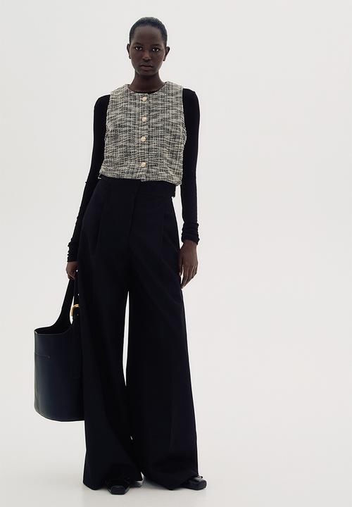 H&M - Bouclé jersey waistcoat - black marl
