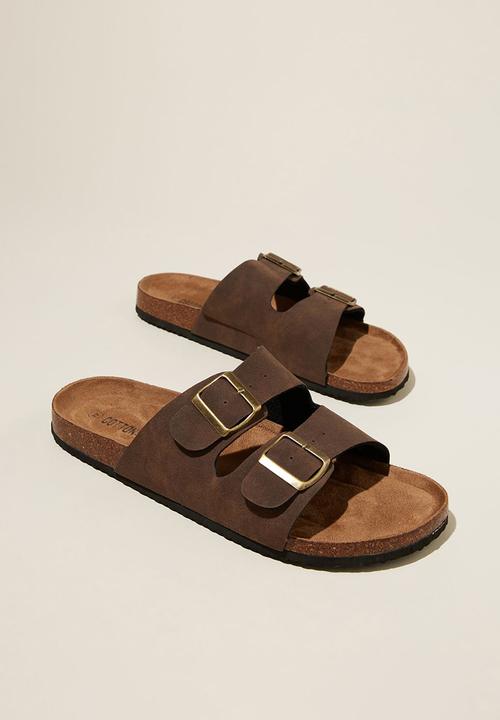 Cotton On - Double Buckle Sandal - Dark Chocolate.