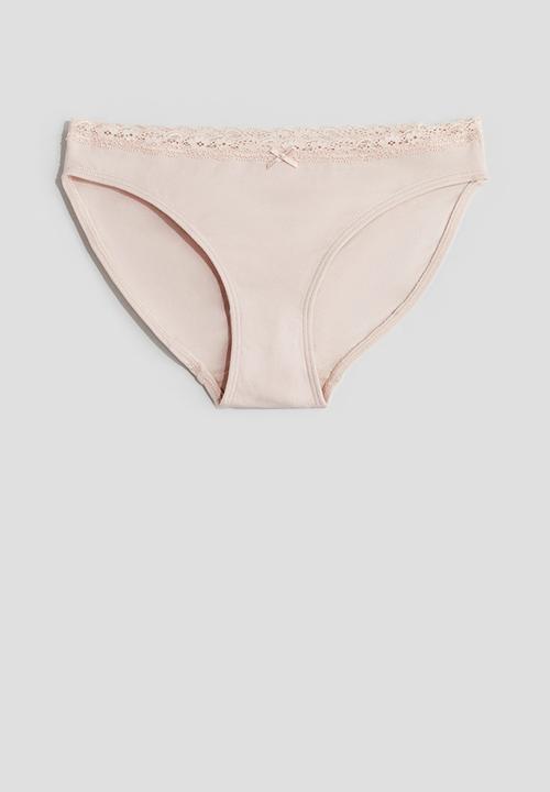 H&M - 3-Pack cotton briefs - dusty pink floral