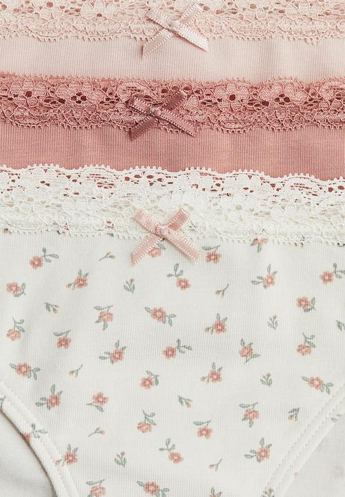 H&M - 3-Pack cotton briefs - dusty pink floral