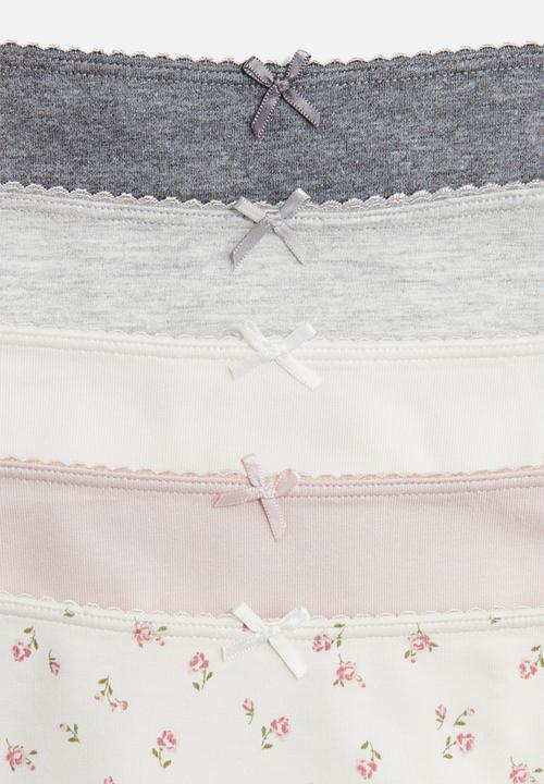 H&M - 5-Pack brazilian briefs - white & pink floral