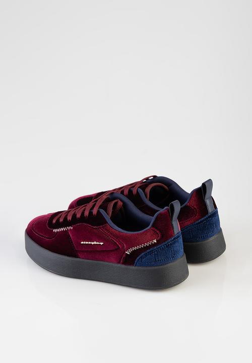 SISSY BOY - Victoria Velvet Platform sneaker - Burgundy 