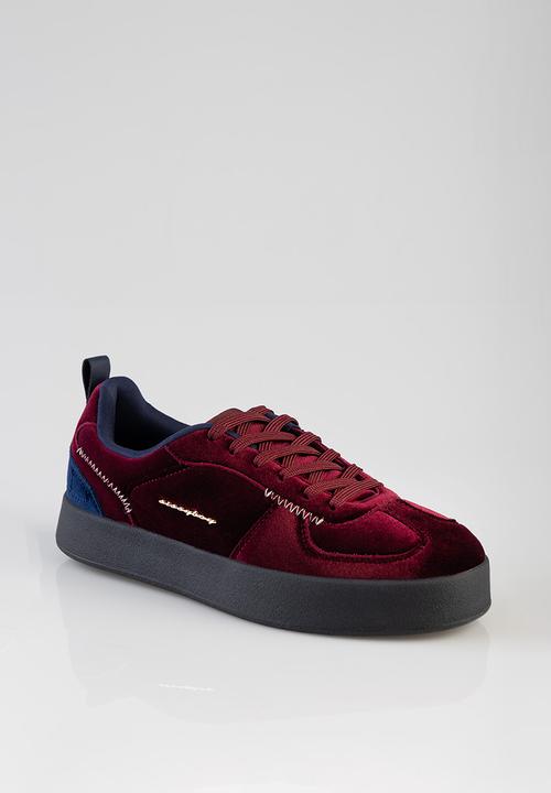 SISSY BOY - Victoria Velvet Platform sneaker - Burgundy 