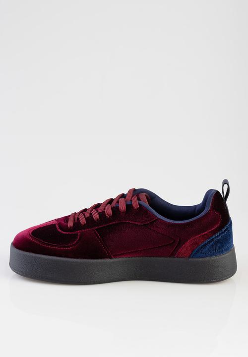 SISSY BOY - Victoria Velvet Platform sneaker - Burgundy 