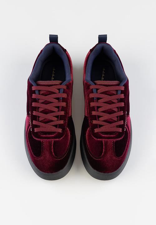 SISSY BOY - Victoria Velvet Platform sneaker - Burgundy 