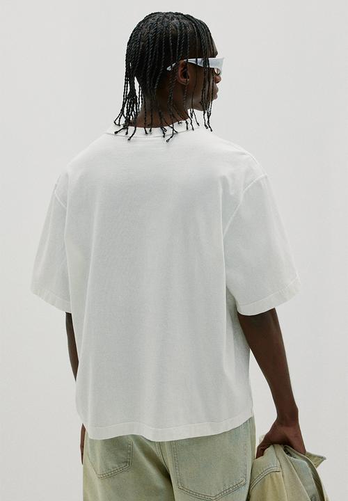 H&M - Boxy fit washed t-shirt - white