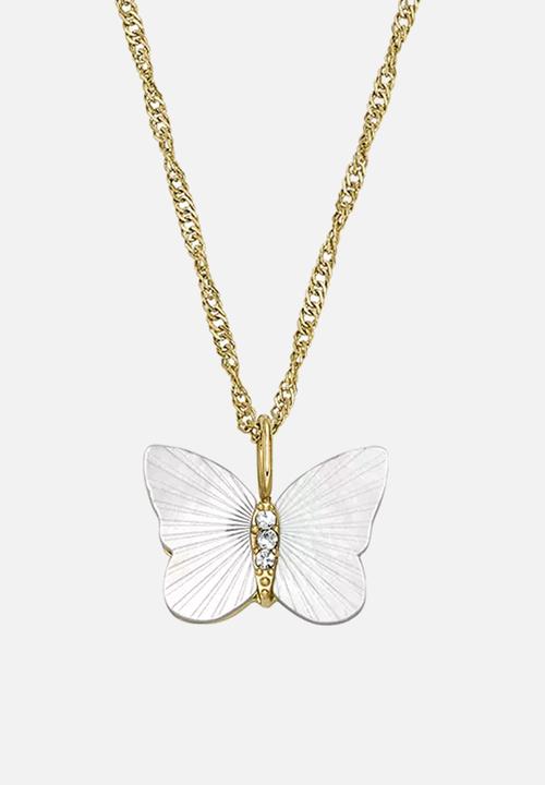 Fossil - Butterfly chain necklace  jf04424710- white