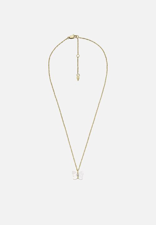 Fossil - Butterfly chain necklace  jf04424710- white