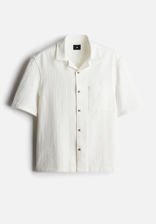 H&M - Regular fit textured resort shirt - white