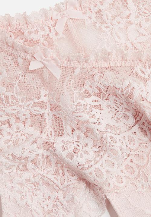 H&M - 2-pack lace brazilian briefs - light pink