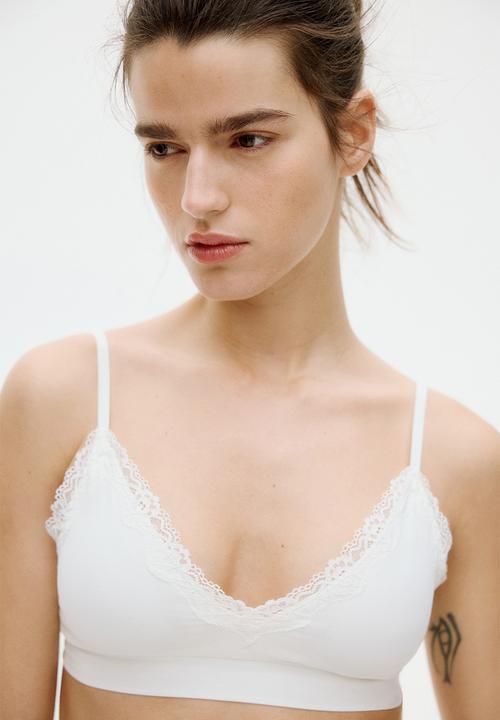 H&M - Seamless padded soft bra - white