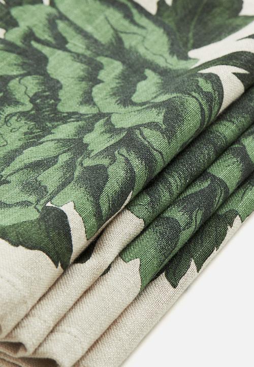 H&M - Patterned table runner - green floral 