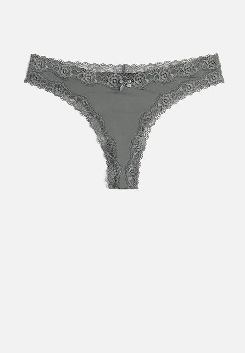 H&M - 3-Pack microfibre and lace brazilian briefs - multi