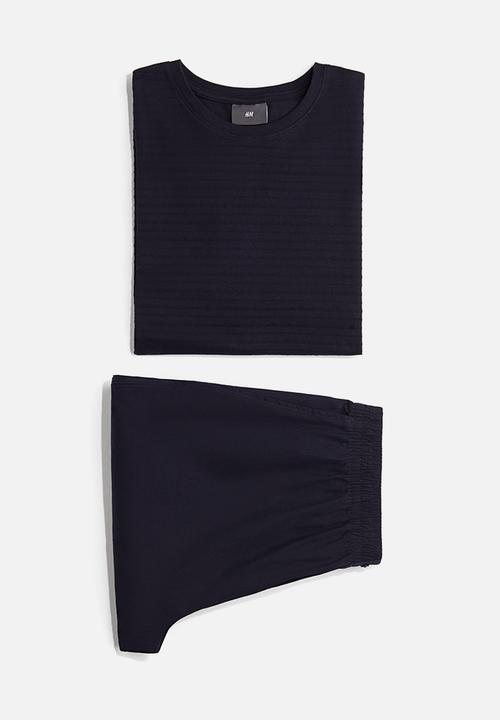 H&M - Pyjama t-shirt and shorts - navy blue