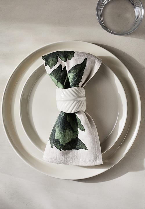 H&M - 4-Pack napkins - green floral