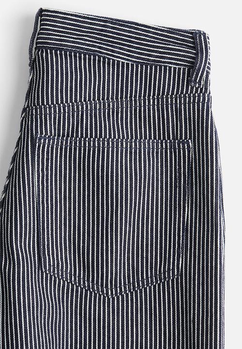 H&M - Wide jeans - dark denim blue striped
