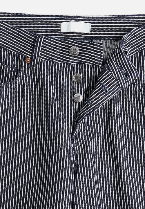 H&M - Wide jeans - dark denim blue striped