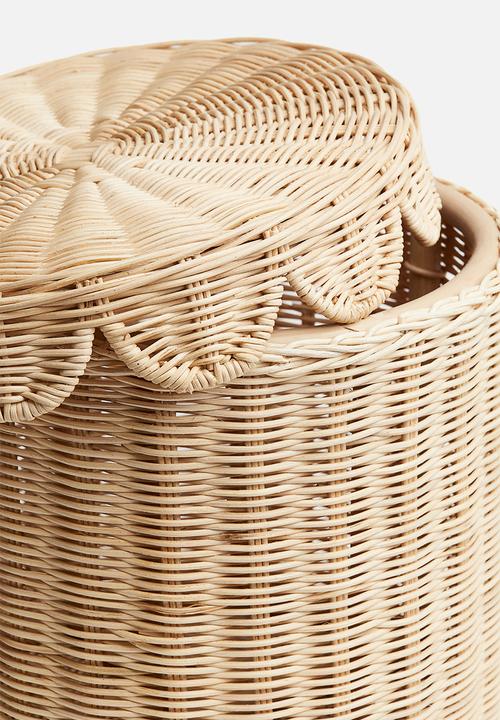 H&M - Handmade rattan storage stool - beige