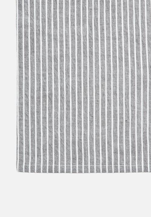 Sixth Floor - Cotton Yarn Dye Stripe Napkin Set of 4 - Grey & White