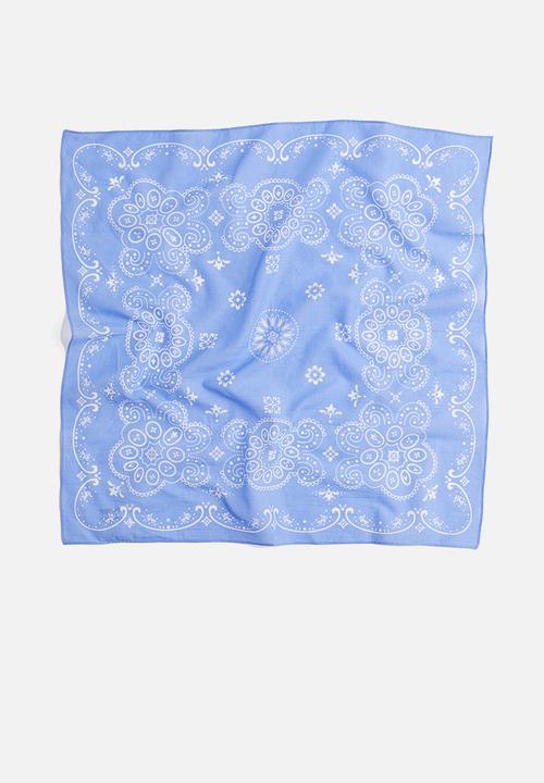 H&M - Patterned cotton scarf - blue patterned