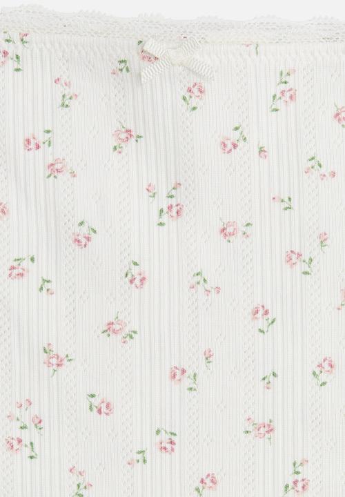 H&M - Pointelle shortie briefs - white floral