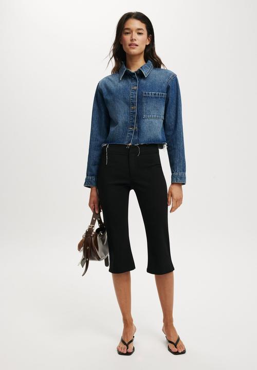 Cotton On - Boxy denim shirt - river blue