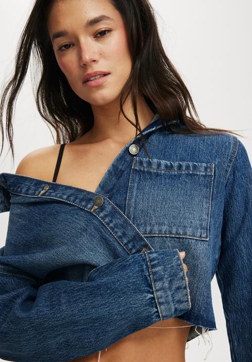 Cotton On - Boxy denim shirt - river blue