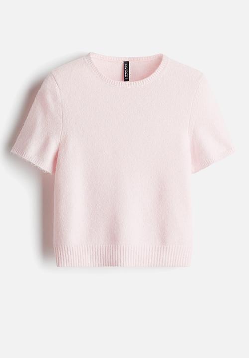 H&M - Fine-knit t-shirt - light pink