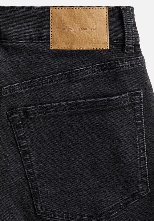 H&M - Skinny high denim shorts - dark denim grey