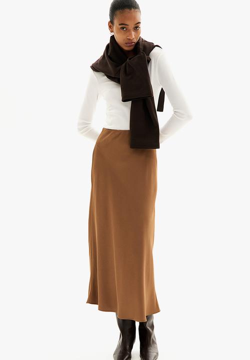 H&M - Midi skirt - dark beige