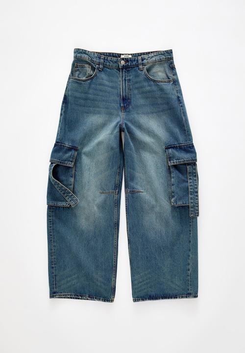 Cotton On - Boyfriend super baggy cargo jean - otis blue
