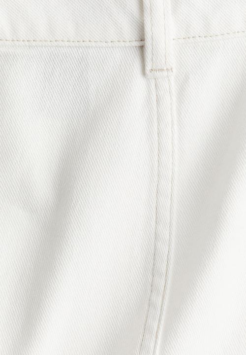 H&M - A-line denim mini skirt - cream
