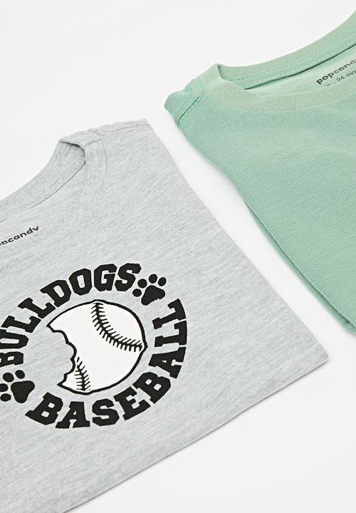 Pop Candy - 2 Pack tee - grey & green