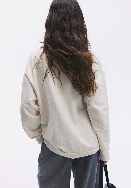 H&M - Collared sweatshirt - cream