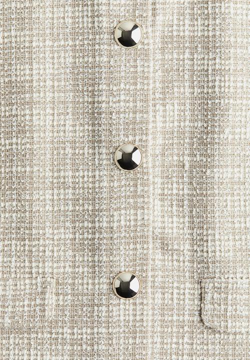 H&M - Shoulder-pad cardigan - light beige marl