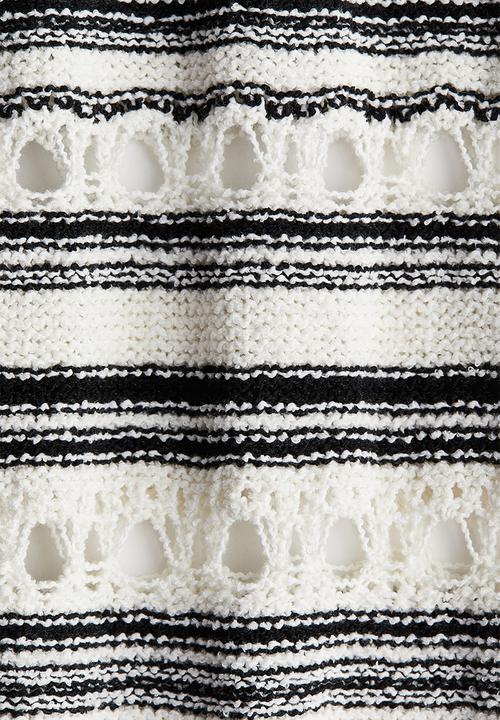 H&M - Purl-knit bouclé dress - cream striped