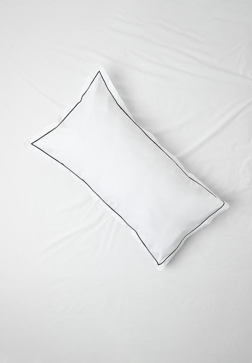 Sixth Floor - Oxford Satin Stitch King pillow case - white & black
