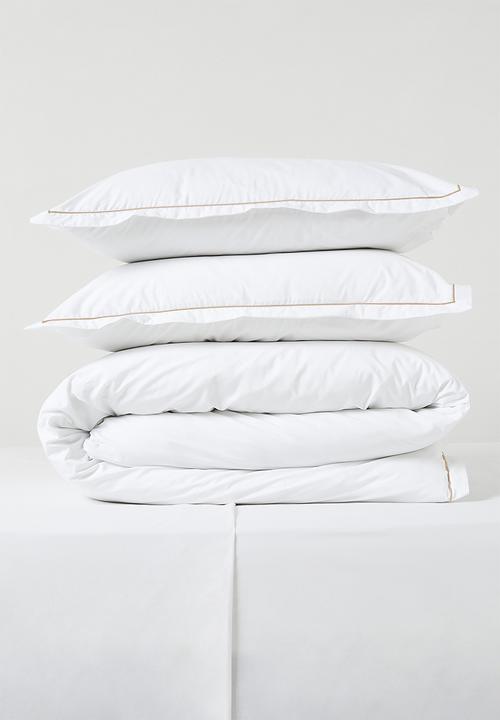 Sixth Floor - Oxford Satin Stitch Cotton Duvet Set Natural