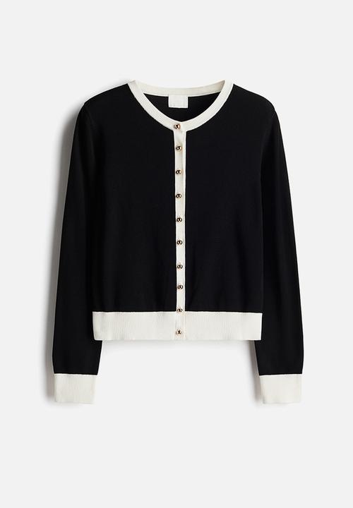 H&M - Knitted cardigan - black & cream