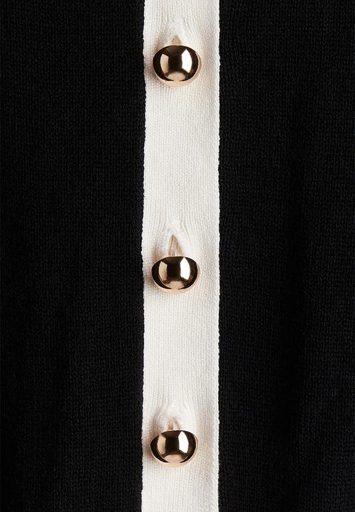 H&M - Knitted cardigan - black & cream