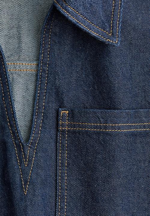 H&M - Cropped denim shirt - dark denim blue