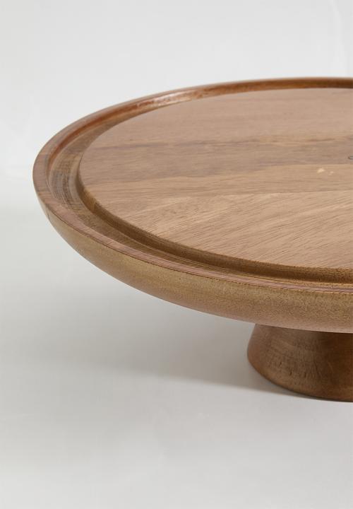 Sixth Floor - Bev wooden cake stand with glass dome - Natural