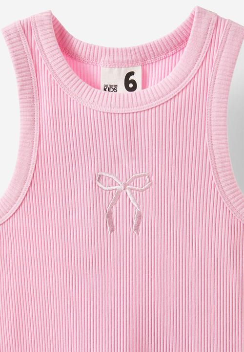 Cotton On - Eleanor tank - fairy pink/bow
