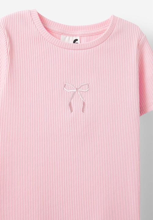 Cotton On - Raya baby tee - fairy pink/bow