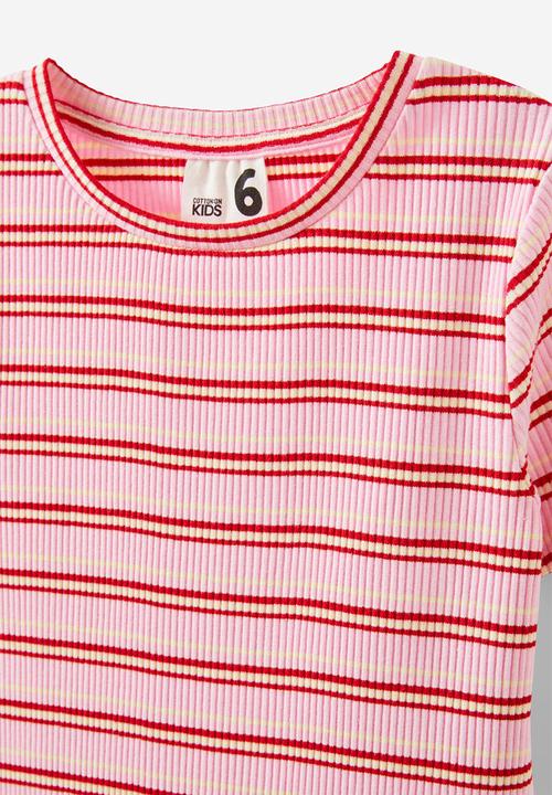 Cotton On - Raya baby tee - fairy pink/rainbow