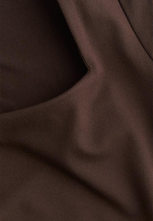 H&M - Square-neck top - dark brown